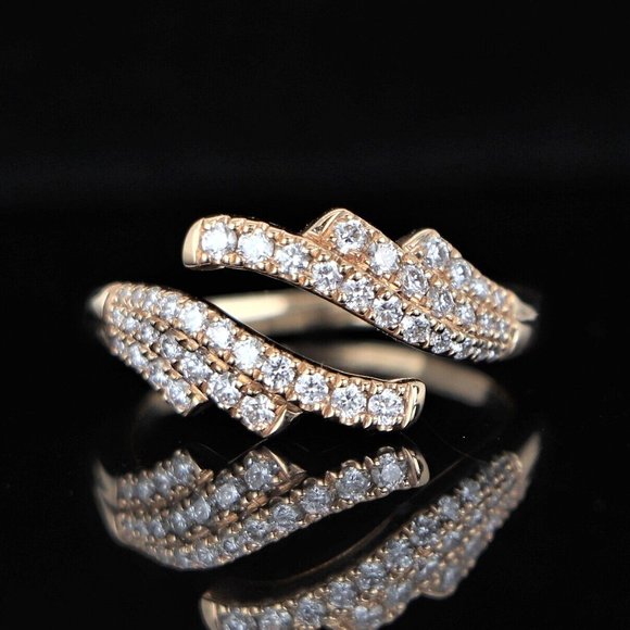 19883 Dana Rebecca Designs 14k Yellow Gold Diamond Bypass Wrap Ring Band 6.25